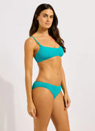 Seafolly Seafolly Sea Dive Hipster Pant- Caribbean Blue Seafolly Sea Dive Hipster Pant- Caribbean Blue Splash Swimwear Clothing Pant