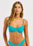 Seafolly Seafolly Sea Dive Underwire Bra - Caribbean Blue Seafolly Sea Dive Underwire Bra - Caribbean Blue Splash Swimwear Bikini Tops