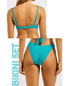 Seafolly Seafolly Sea Dive Underwire Bra & High Cut Pant - Caribbean Blue Seafolly Sea Dive Underwire Bra & High Cut Pant - Caribbean Blue Splash Swimwear Bikini Set AU8/US4