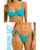 Seafolly Seafolly Sea Dive Underwire Bra & Tie Side Rio Pant - Caribbean Blue Seafolly Sea Dive Underwire Bra & Tie Side Rio Pant - Caribbean Blue Splash Swimwear Bikini Set AU12/US8