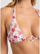 Seafolly Seafolly Summer Chintz Longline Slide Tri Longline Slide Tri Ecru | Seafolly Splash Swimwear Bikini Tops