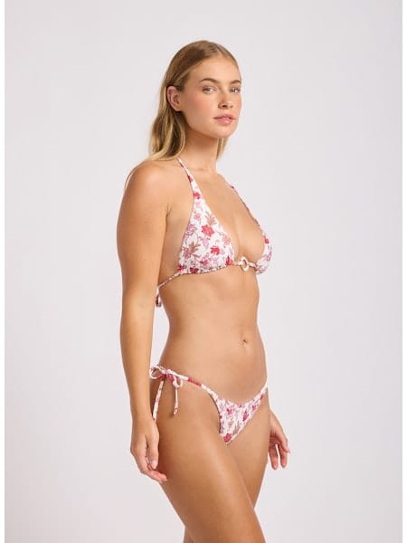 Seafolly Seafolly Summer Chintz Longline Slide Tri Longline Slide Tri Ecru | Seafolly Splash Swimwear Bikini Tops