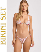 Seafolly Seafolly Summer Chintz Longline Slide Tri & Rio Tie Side Pant Bikini Set - Ecru Seafolly Summer Chintz Longline Slide Tri & Rio Tie Side Pant Bikini Set - Ecru Splash Swimwear Bikini Set