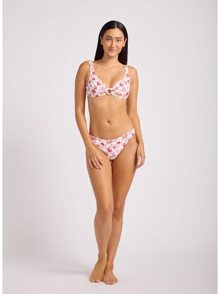 Seafolly Seafolly Summer Chintz MultiFit Ring Front Tank MultiFit Ring Front Tank Ecru | Seafolly Splash Swimwear Bikini Tops
