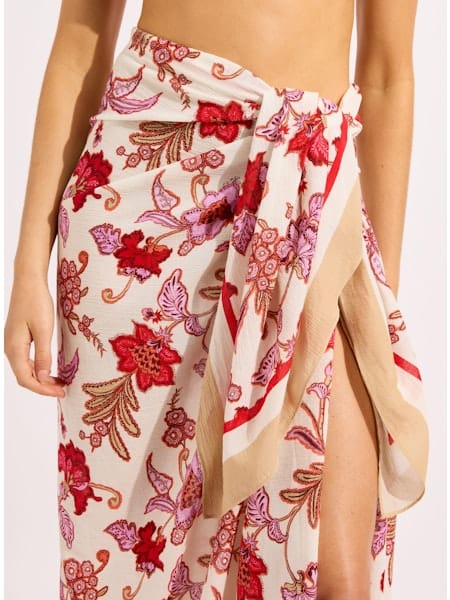 Seafolly Seafolly Summer Chintz Sarong 55776-SG-OS Summer Chintz Sarong Ecru | Seafolly Splash Swimwear Sarong Ecru / O/S