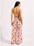 Seafolly Seafolly Summer Chintz Shirred Waist Wrap Pant Shirred Waist Wrap Pant Ecru | Seafolly Splash Swimwear Pant