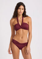Seafolly Seafolly Twist Band Mini Hipster Pant - Burgundy Seafolly Twist Band Mini Hipster Pant | Seafolly Splash Swimwear Bikini Bottoms