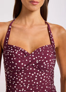 Seafolly Seafolly Twist Halter Tankini - Dark Burgundy Twist Halter Tankini | Seafolly Splash Swimwear Bikini Tops