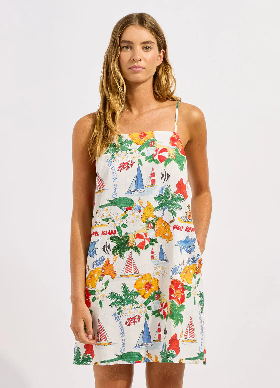 Seafolly Seafolly Viva Vacation Bandeau Mini Dress - Powder Blue Seafolly Viva Vacation Bandeau Mini Dress - Powder Blue Splash Swimwear Mini Dress