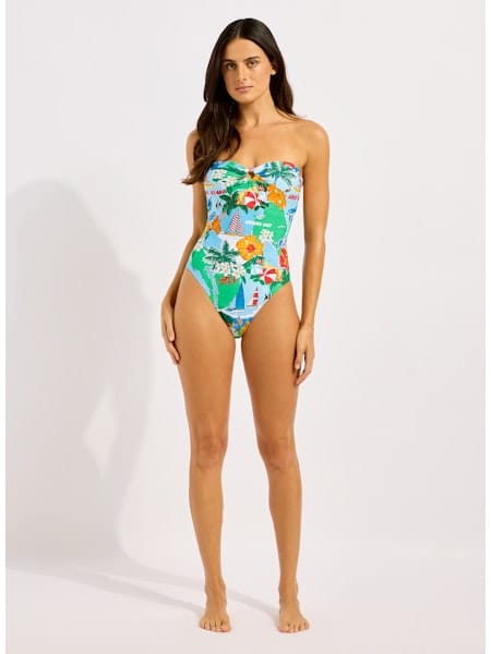 Seafolly Seafolly Viva Vacation Bandeau One Piece - Powder Blue Seafolly Viva Vacation Bandeau One Piece - Powder Blue Splash Swimwear One Piece