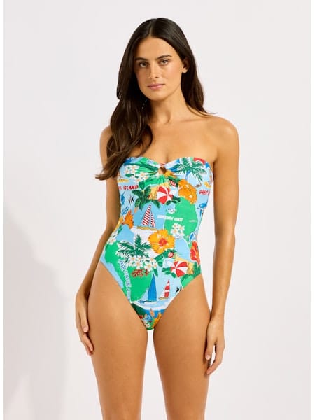 Seafolly Seafolly Viva Vacation Bandeau One Piece - Powder Blue Seafolly Viva Vacation Bandeau One Piece - Powder Blue Splash Swimwear One Piece