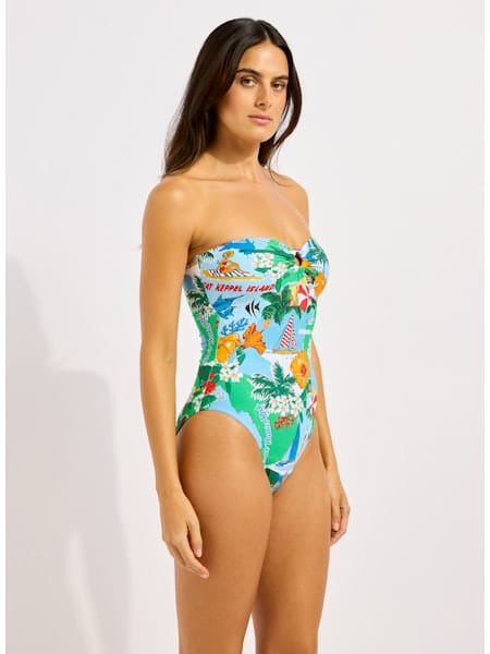 Seafolly Seafolly Viva Vacation Bandeau One Piece - Powder Blue Seafolly Viva Vacation Bandeau One Piece - Powder Blue Splash Swimwear One Piece