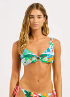 Seafolly Seafolly Viva Vacation Ring Front Tank - Powder Blue Seafolly Secret Garden Ring Front Tank - Jade Splash Swimwear Bikini Tops