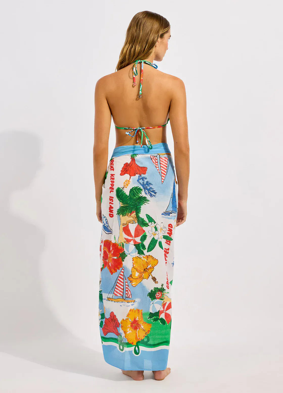 Seafolly Seafolly Viva Vacation Sarong - Powder Blue 55675-SG.PowderBlue Seafolly Viva Vacation Sarong - Powder Blue Splash Swimwear OS