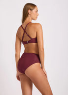 Seafolly Seafolly Wrap Front F Cup Bra - Burgundy Seafolly Wrap Front F Cup Bra | Seafolly Splash Swimwear Bikini Tops