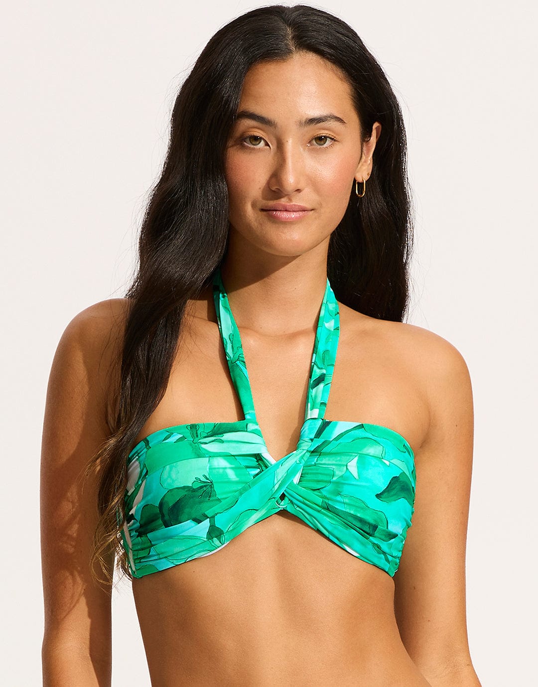 Seafolly Secret Garden Halter Bandeau Bikini Top - Jade Seafolly Secret Garden Halter Bandeau Bikini Top - Jade Splash Swimwear Bikini Tops