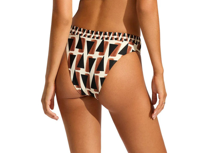 Seafolly Secret Garden High Rise Pant - Black Seafolly Secret Garden High Rise Pant - Black Splash Swimwear Bikini Bottoms