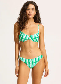 Seafolly Secret Garden Reversible Hipster Bikini Bottom - Jade Splash Swimwear Bikini Bottoms