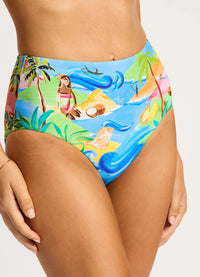 Seafolly South Pacific High Waisted Pant - Tuquoise Seafolly South Pacific High Waisted Pant - Tuquoise Splash Swimwear Bikini Bottoms