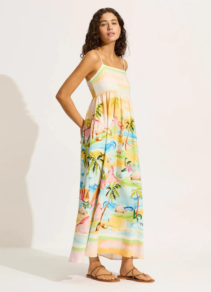 Seafolly South Pacific Maxi Dress Seafolly South Maxi Dress - Turquoise Splash Swimwear Dresses