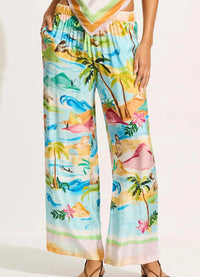 Seafolly South Pacific Pant - Turquoise Seafolly South Pacific Pant - Turquoise Splash Swimwear Pants