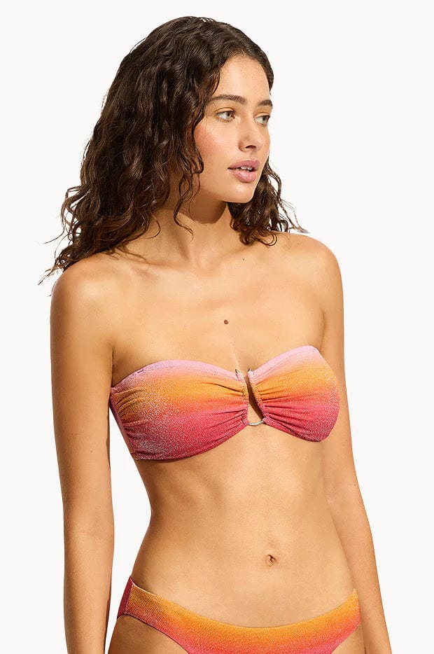 Seafolly Spectrum Trim Front Bandeau - Hot Pink Seafolly Spectrum Trim Front Bandeau Splash Swimwear Bikini Tops