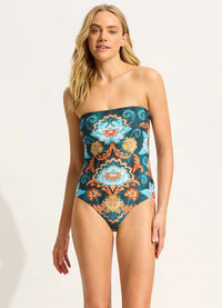 Seafolly Spring Festival Bandeau One Piece Seafolly Spring Festival Bandeau One Piece Splash Swimwear One Pieces