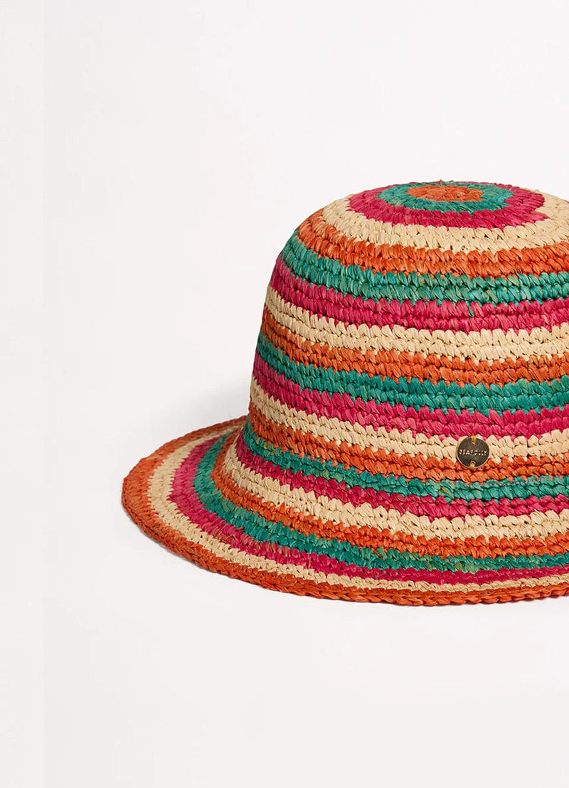 Seafolly Stripe Woven Hat - Multi 71993-HT Shop Stripe Woven Hat - Multi | Splash Swimwear Splash Swimwear Hats 9349623185192