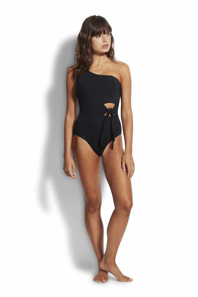 Tie Waist One Piece - Black - Seafolly - Splash Swimwear  - One Pieces, Seafolly, Womens, womens swim - Splash Swimwear 