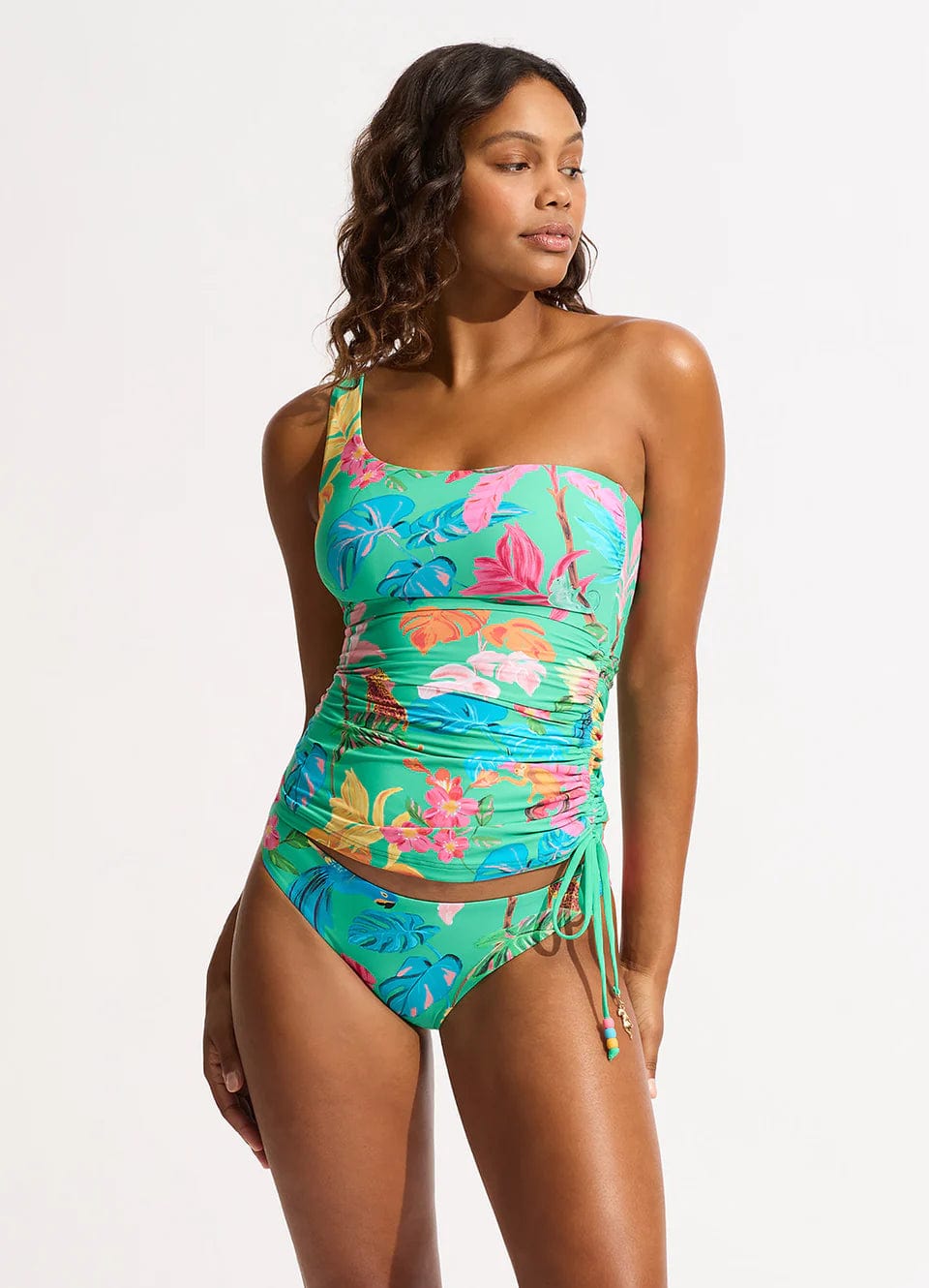 Seafolly Tropica One Shoulder Singlet - Jade Shop Tropica One Shoulder Singlet - Jade by Seafolly | Australian Swimwear Brands | Splash Swimwear Splash Swimwear Swimwear