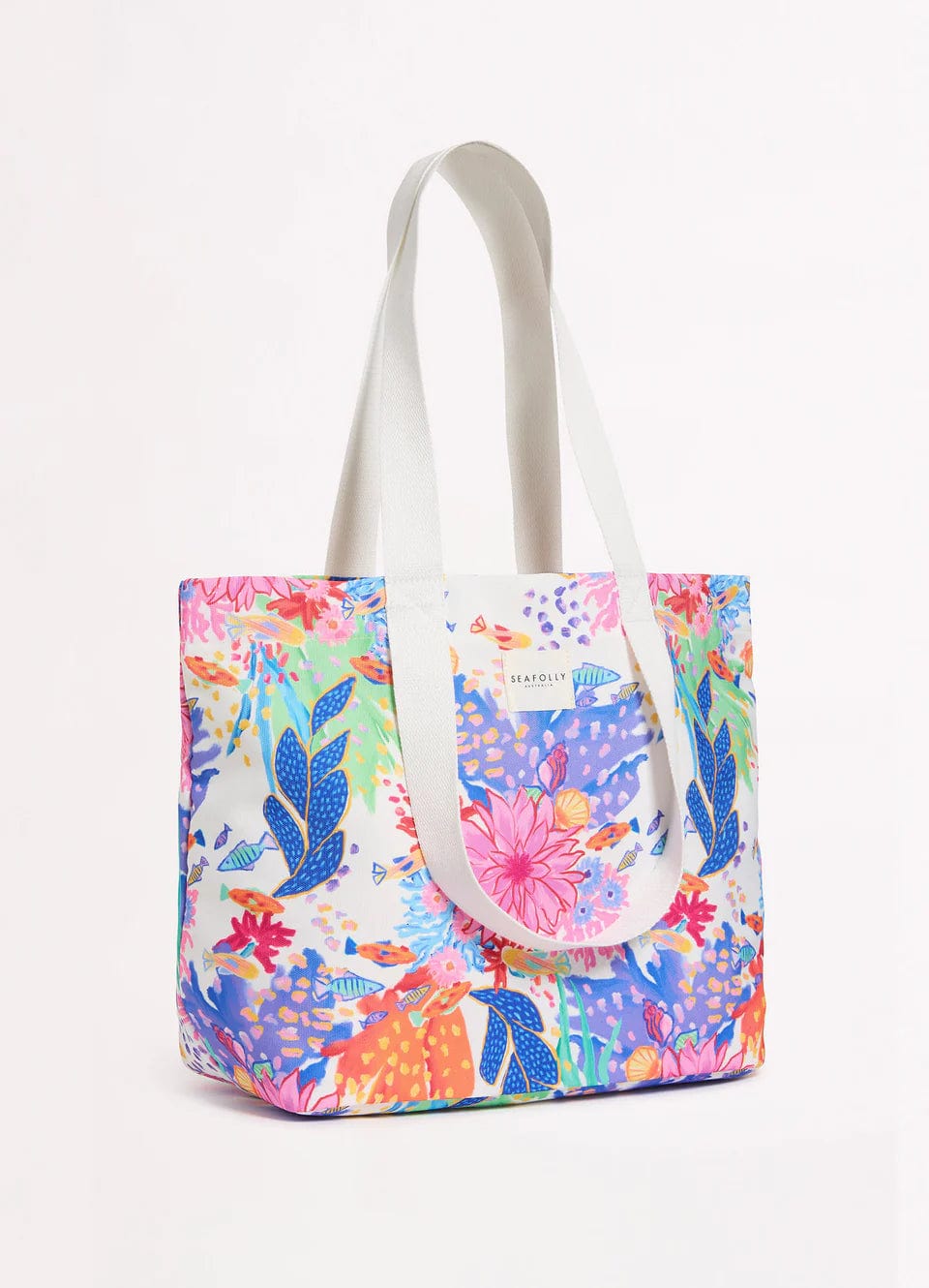 Seafolly Under The Sea Tote Bag - White 71972-BG Shop Under The Sea Tote Bag - White by Seafolly | Australian Swimwear Brand | Splash Swimwear Splash Swimwear Bags O/S 9349623111559