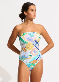 Wish You Were Here DD Bandeau One Piece - Seafolly - Splash Swimwear  - d-g, fuller cup, Nov23, One Pieces, Seafolly, Womens, womens swim - Splash Swimwear 