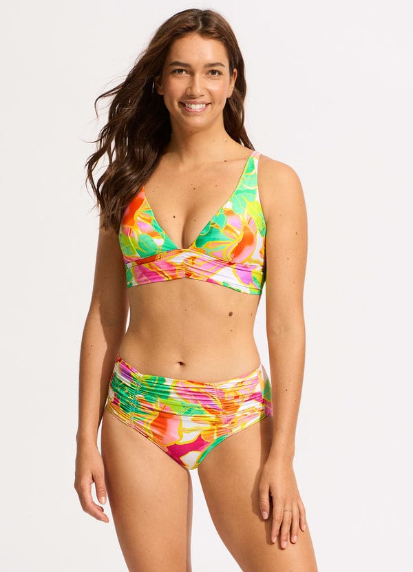 Seafolly Wonderland Gathered Front Retro Bikini Bottom - Fuchsia Rose Seafolly Wonderland Gathered Front Retro Bikini Bottom - Fuchsia Rose Splash Swimwear Bikini Bottoms