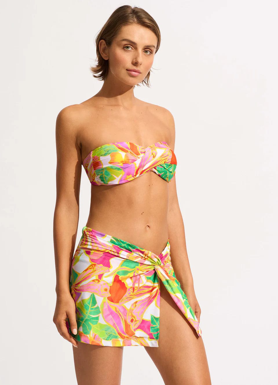 Wonderland Twist Bandeau - Fuchsia Rose - Seafolly - Splash Swimwear  - Bikini Tops, Jan24, news swim, seafolly, Womens - Splash Swimwear 