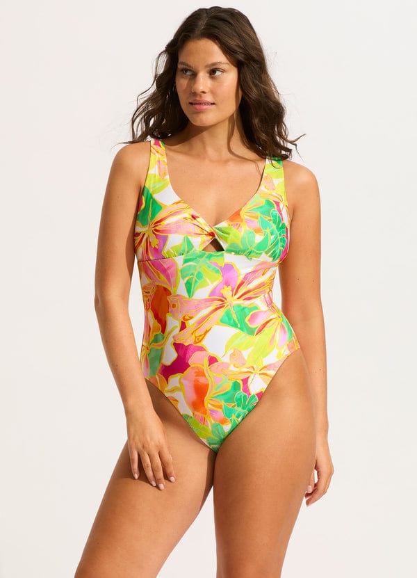 Wonderland Twist Front One Piece - Fuchsia Rose - Seafolly - Splash Swimwear  - Jan24, One Pieces, seafolly, Womens, womens swim - Splash Swimwear 