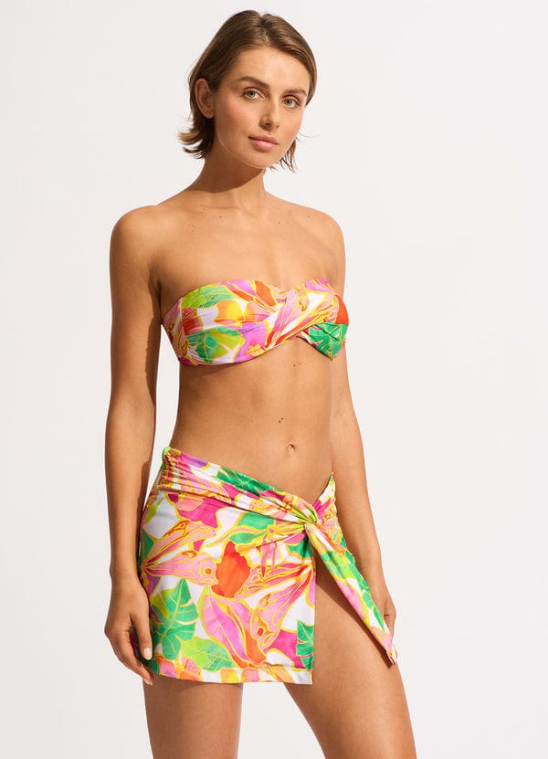 Seafolly Wonderland Twist Front Skirt - Fuchsia Rose Seafolly Wonderland Twist Front Skirt - Fuchsia Rose Splash Swimwear