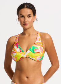 Wonderland Wrap Front F Cup Bikini Top & Retro Bikini Bottom Bikini Set - Fuchsia Rose - Seafolly Set - Splash Swimwear  - Bikini Set, Jan24, plus size, seafolly, Womens, womens swim - Splash Swimwear 