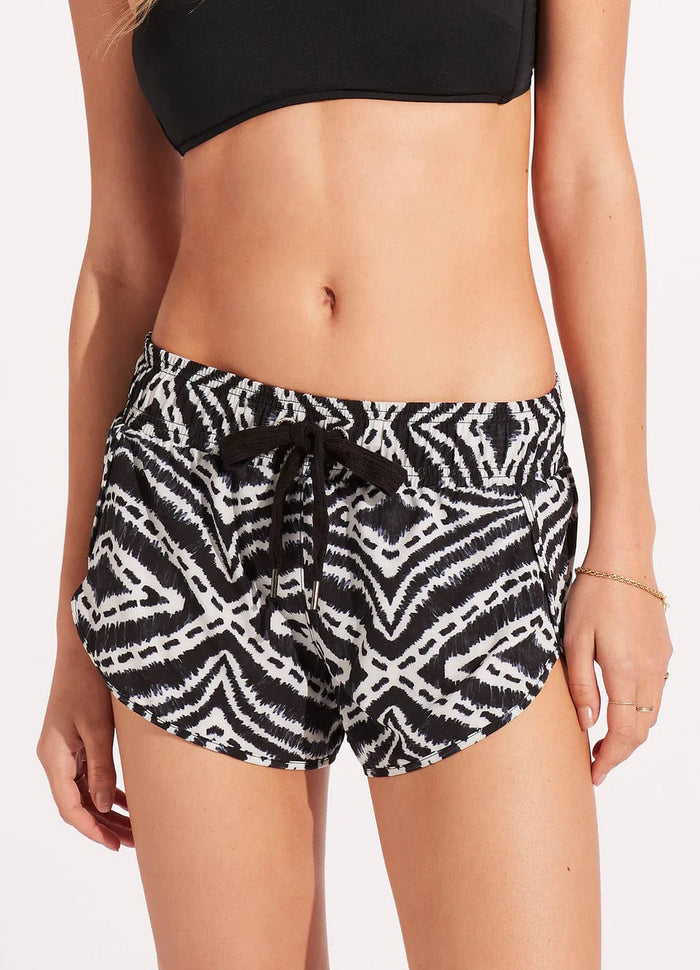 Zanzibar Boradshort - Black - Seafolly - Splash Swimwear  - April23, boardshorts, Seafolly, Womens, womens boardshorts, womens swim - Splash Swimwear 