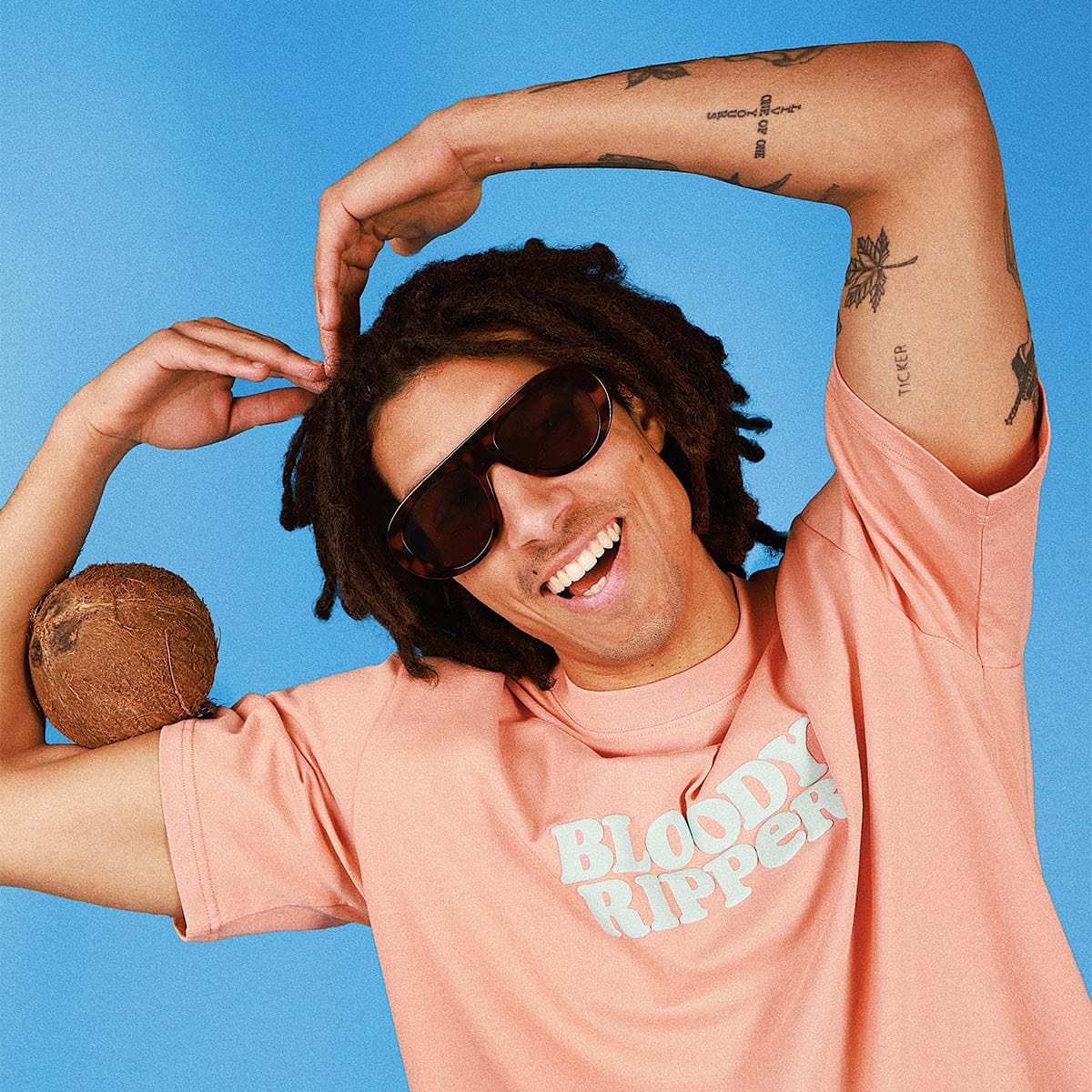 Skwosh Bloody Ripper Regular Tee - Coral Bloody Ripper Regular Tee - Coral Splash Swimwear Mens Clothing