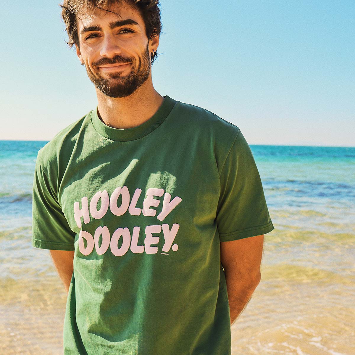 Skwosh Hooley Dooley Mens Regular Tee - Green Hooley Dooley Mens Regular Tee - Green Splash Swimwear Mens Clothing