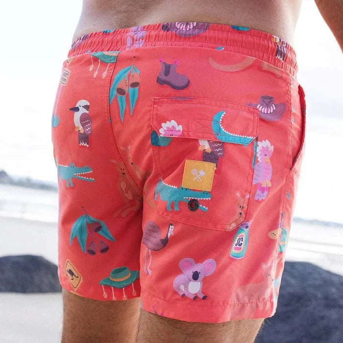 Skwosh Outback Jack Mens Swim Shorts  -Rust Outback Jack Mens Swim Shorts  -Rust Splash Swimwear Mens Clothing