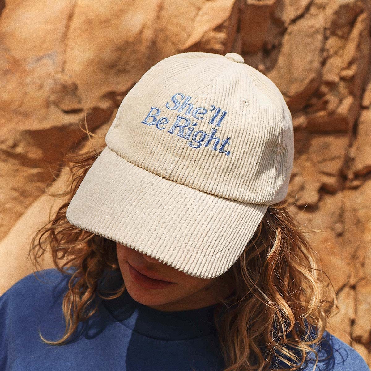 Skwosh She'll Be Right Cord Cap - Nautical OLSKACS0005 Skwosh Yeah Nah Cord Cap - Tobacco Splash Swimwear O/S 9352278051637