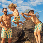 Skwosh Skwosh Cactus Jack Yellow Mens Eco Short Skwosh Sunny Boy Mens Swim Shorts - Charcoal Splash Swimwear Mens Clothing