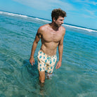 Skwosh Skwosh Cactus Jack Yellow Mens Eco Short Skwosh Sunny Boy Mens Swim Shorts - Charcoal Splash Swimwear Mens Clothing