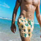 Skwosh Skwosh Cactus Jack Yellow Mens Eco Short Skwosh Sunny Boy Mens Swim Shorts - Charcoal Splash Swimwear Mens Clothing