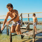 Skwosh Skwosh Coral Chaos Mens Eco Short Skwosh Sunny Boy Mens Swim Shorts - Charcoal Splash Swimwear Mens Clothing