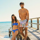 Skwosh Skwosh Samba Stone Mens Eco Short Skwosh Sunny Boy Mens Swim Shorts - Charcoal Splash Swimwear Mens Clothing