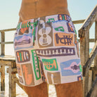 Skwosh Skwosh Samba Stone Mens Eco Short Skwosh Sunny Boy Mens Swim Shorts - Charcoal Splash Swimwear Mens Clothing