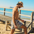 Skwosh Skwosh Sunburst Charcoal Everday Short Skwosh Sunny Boy Mens Swim Shorts - Charcoal Splash Swimwear Mens Clothing