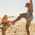 Skwosh Skwosh Sunburst Charcoal Everday Short Skwosh Sunny Boy Mens Swim Shorts - Charcoal Splash Swimwear Mens Clothing